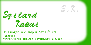 szilard kapui business card